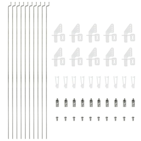 Uxcell 30Pcs 1.5x500mm Z 304 stainless steel Push Rods Parts Nylon Control Horns for RC Airplane Plane