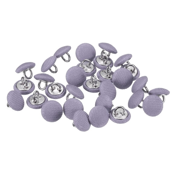 Uxcell 30pcs 16L Fabric Cloth Covered Button 10mm 3/8" Round Metal Shank Satin Sewing DIY Craft Buttons for Bridal Wedding Suits Dress Blouses Sweaters, Purple