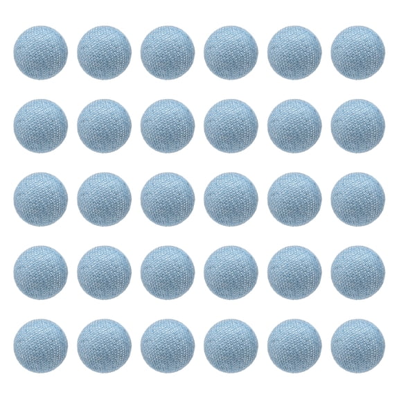 Uxcell 30pcs 24L Fabric Cloth Covered Button 15mm 5/8" Plastic Shank Round Sewing DIY Buttons Craft Replacement Button for Sewing Clothing Suits Coats Blouses Sweaters, Light Blue