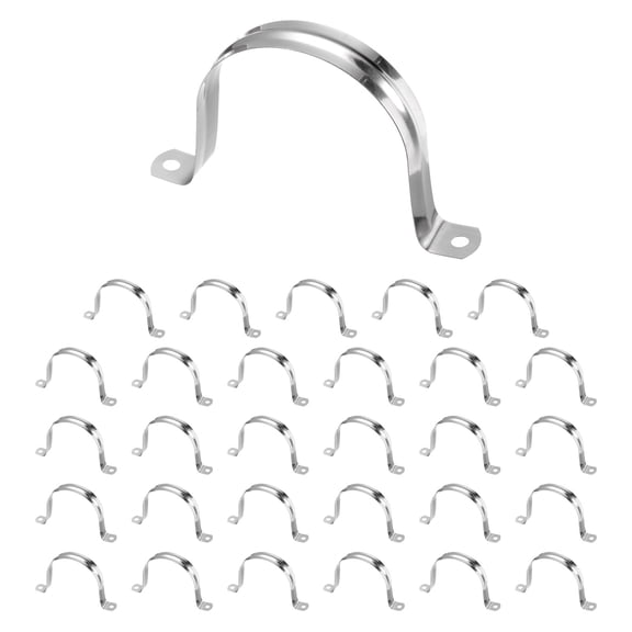 Uxcell 30pcs 3-Inch 75mm Conduit Clamps M75 U Tube Pipe Clamp Stainless Steel Rigid Pipe Strap Bracket