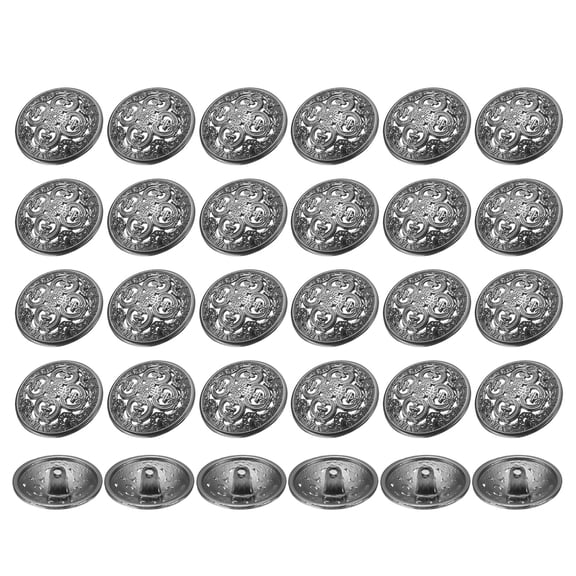 Uxcell 30pcs 40L Metal Round Hollow Sewing Buttons 25mm 1" Zinc Alloy Clothes Craft Replacement Button for Men Women Coat Uniform Shirt Suit, Black
