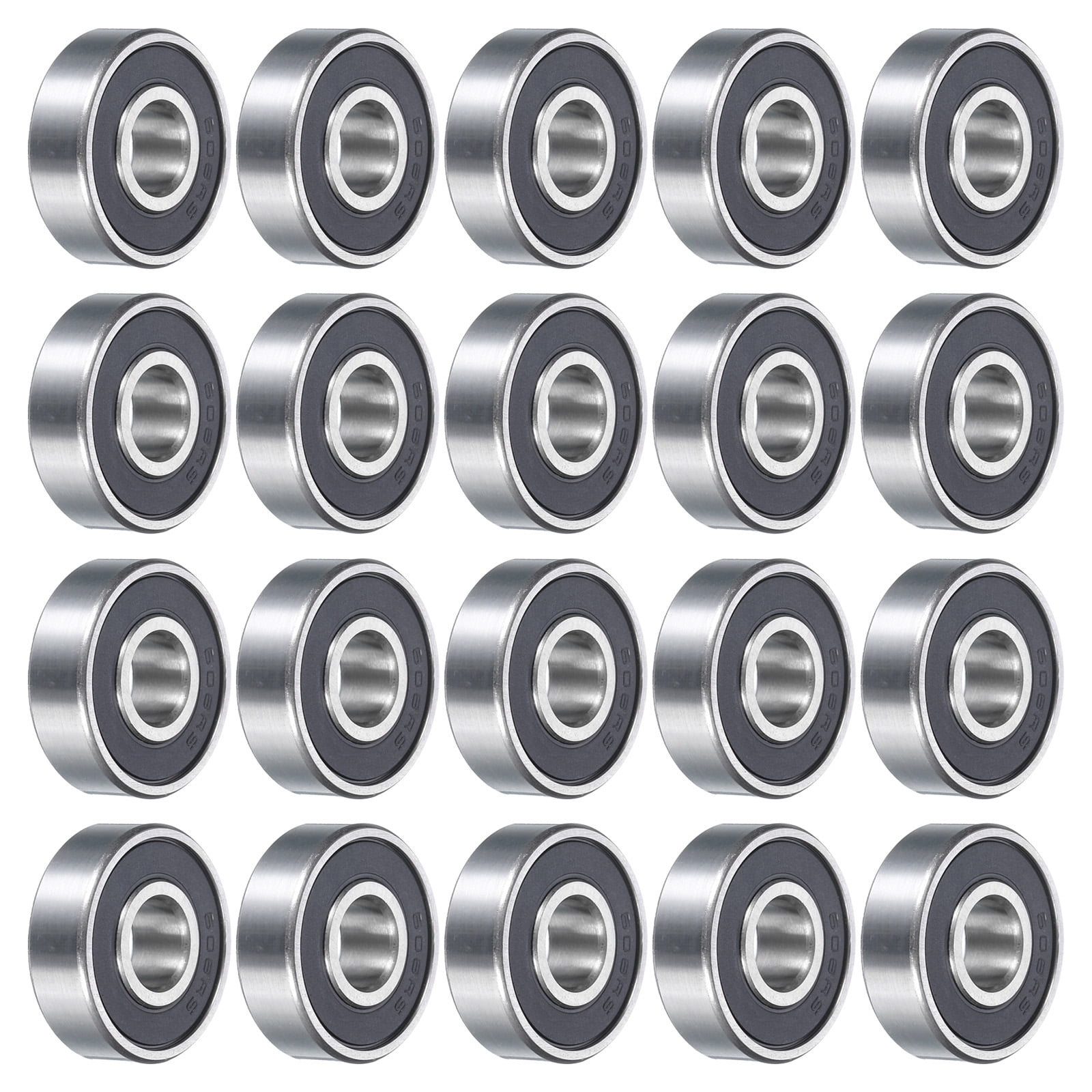Uxcell 30pcs 608-2RS Miniature Ball Bearings 8x22x7mm Double Shielded Bearings Black