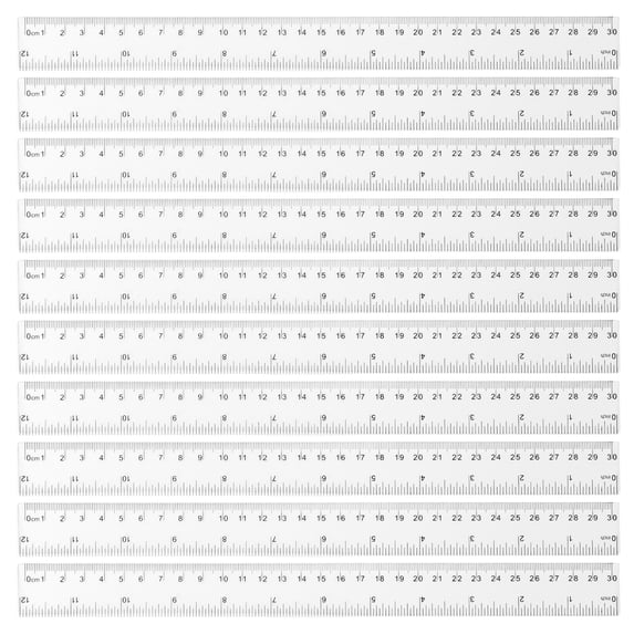 Uxcell 30 Pcs Clear Plastic Ruler 30cm 12