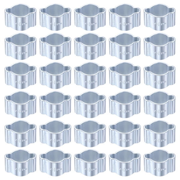 Uxcell 30pcs Double Ear Hose Clamp 5-7 mm Galvanized Steel Hose Clamp Double Ear O Clips Crimp Rings for Fuel Line Pipe Tube Fitting Connections, Silver