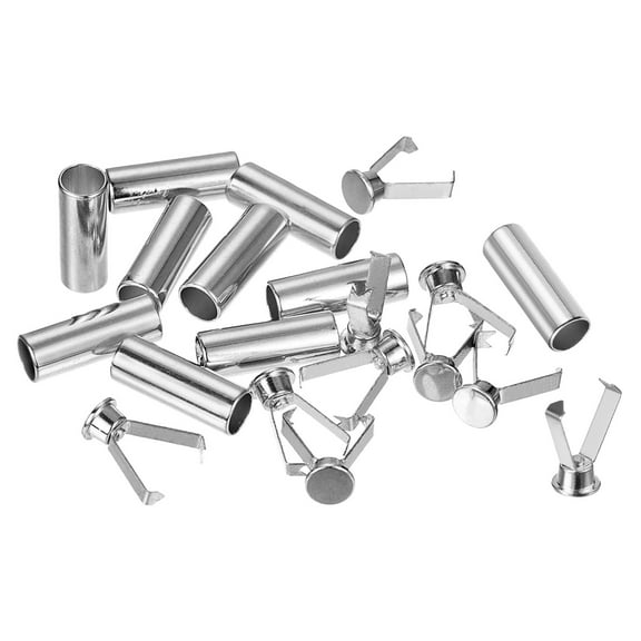 Uxcell 30pcs Metal Shoelace Tips Head Repair Shoe Lace Tips Replacement End for Sports Shoes Clothes Lace, Silver