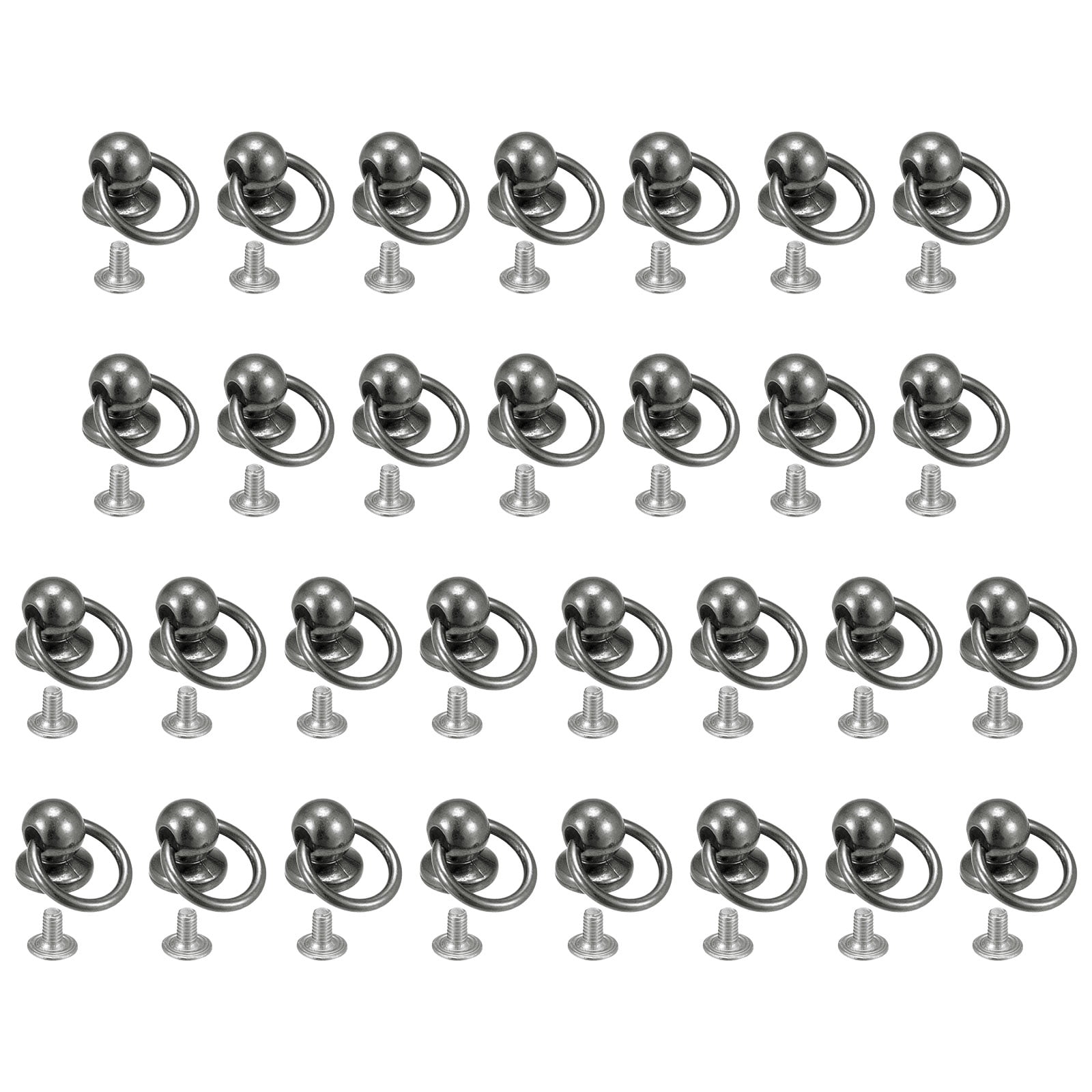 Uxcell 30pcs O Ring Alloy Round Head Rivets Studs 8mm Metal Rivets ...