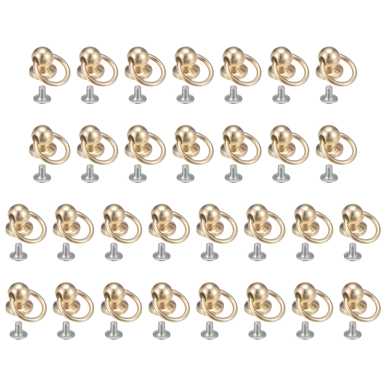 Uxcell 30pcs O Ring Alloy Round Head Rivets Studs 8mm Metal Rivets ...