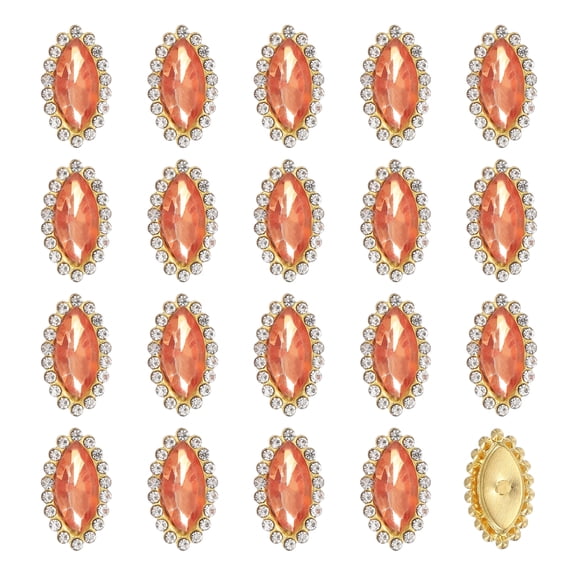Uxcell 30pcs Sew on Rhinestone 11x20mm Tear Drop Crystal Rhinestone, Red