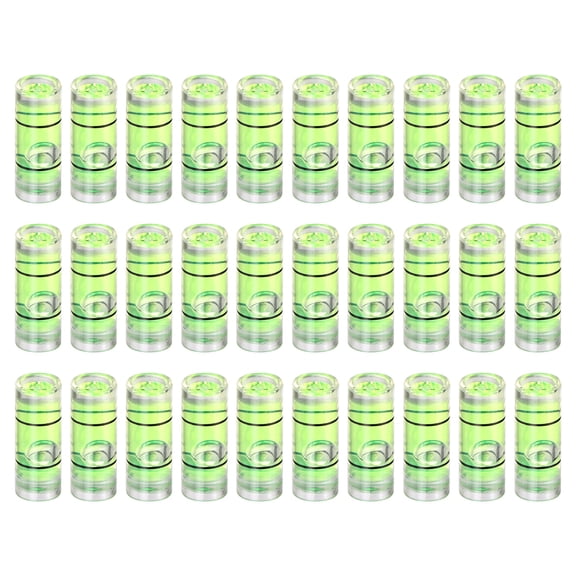 Uxcell 30pcs Small Cylindrical Bubble Level Vials 12x4.5mm PMMA Mini Horizontal Bubble Spirit Level Measuring Layout Tools for RV TV Picture Frame Hanging Tool Leveler