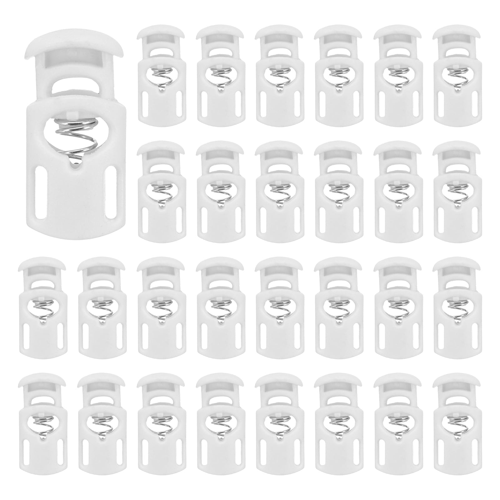 Uxcell 30pcs Spring Cord Locks Plastic Single Hole Toggle Stopper for ...