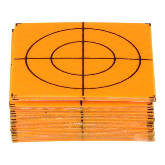 Uxcell 30pcs Survey Reflector Sheets 50x50mm Self-adhesive Reflective Tape Survey Target Mark, Yellow