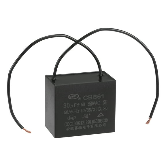 Uxcell 30uF 350V AC 2 Wires CBB61 Ceiling Fan Capacitor 1 Pack