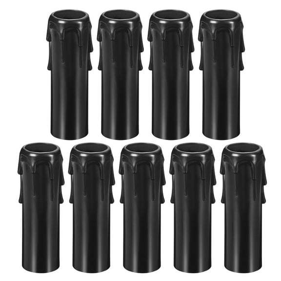 Uxcell 30x100mm Candle Socket Cover Candelabra Base for European Style Chandelier Black 9 Pack