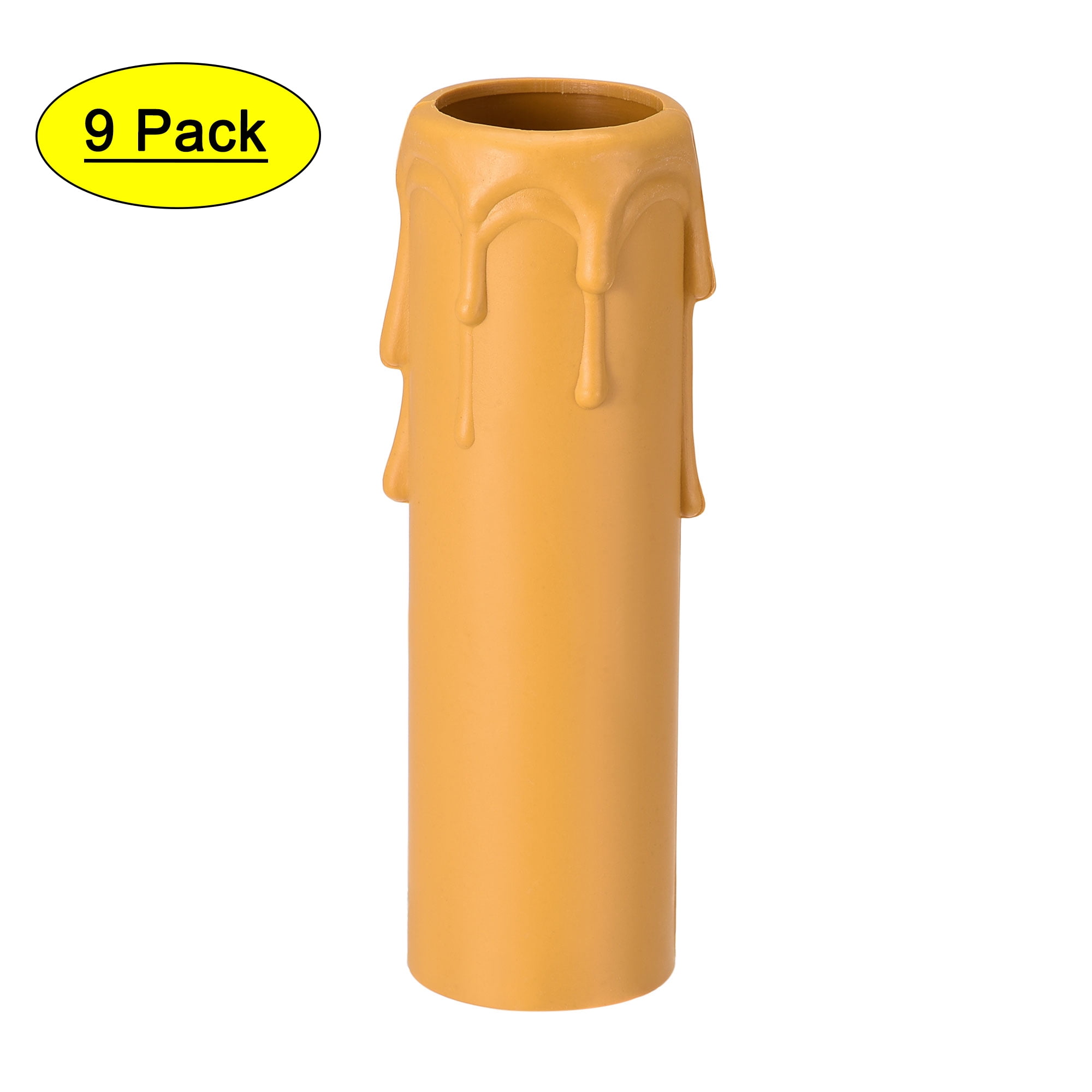 Uxcell 30x100mm Plastic Candle Socket Covers for E14 Chandelier Yellow