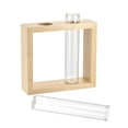 thumbnail image 1 of Uxcell 30x150mm Flat Base Glass Test Tubes with 2-Wells Wooden Tube Rack 3in1 Set, 1 of 5