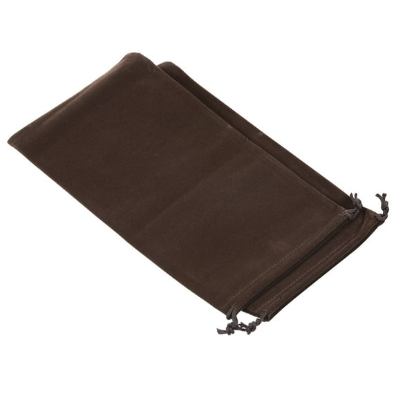 Uxcell 30x15cm Microfiber Pouch, 2Pcs Soft Storage Drawstring Gift Bag, Brown