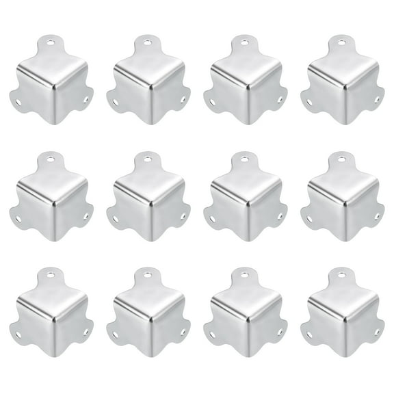 Uxcell 30x23mm Metal Box Corner Protectors Box Edge Guard Chrome Plating Silver Tone 24pcs