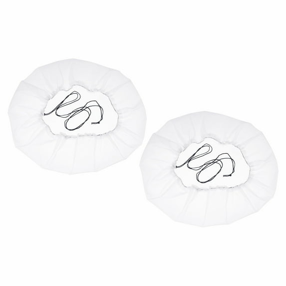 Uxcell 31.5" OD Rain Barrel Mesh Cover Net Cover with Drawstring Netting Screen Rain Bucket Protector,, White 2 Pack