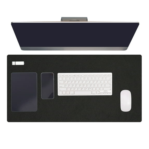 Uxcell 31.5" x 15.7" Large Felt Desk Pad Protector, Non-Slip Desk Mat Full Table Mouse Pad Keyboard Mats for Laptop Computer Writing Desk Table Gaming Home, Black