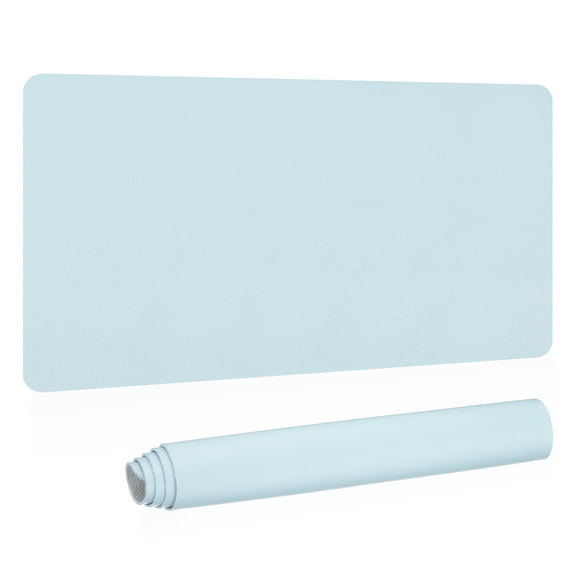 Uxcell 31"x15" Large Desk Mat, PU Leather Dual Side Large Desk Pad, Light Blue