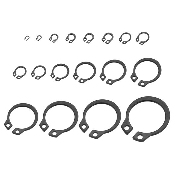 Uxcell 315 Pack External Retaining Rings, 18 Sizes 65Mn Carbon Steel Circlip Snap Ring