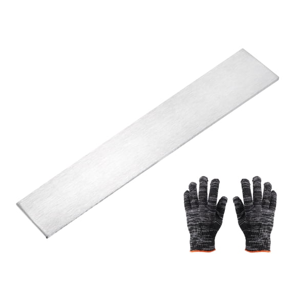 Uxcell 316 Stainless Steel Flat Bar, 3/16"(4mm)T x 2"(50mm)W x 11-13/16"(300mm)L Steel Bar with Gloves Stock Brushed Finish Trim Strips Sheet for Industry Craft Making
