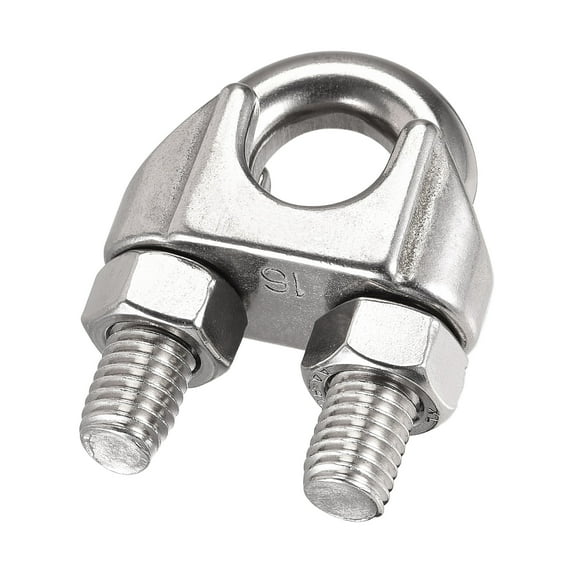 Uxcell 316 Stainless Steel Wire Rope Clip Clamp for 16mm Diameter Cable