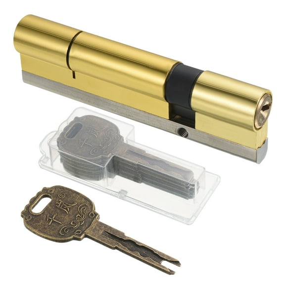 Uxcell 32.5/77.5 (110mm Overall) European Double Lock Cylinder with Keys
