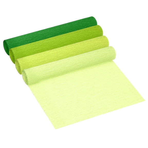 Uxcell 32.8ft Crepe Paper Roll, 4 Roll 4 Color 10" Width Paper Streamer, Green Series