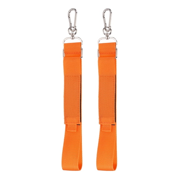 Uxcell 32 Inch Hook Hang Storage Straps, 2 Pcs Hook and Loop Extension Cord Hanger Holder Organizer with Snap Hooks for Power Cables Rope Hoses Hanging Garage Wall, Orange
