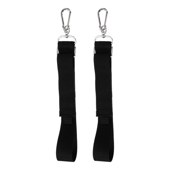 Uxcell 32 Inch Hook Hang Storage Straps, 2 Pcs Hook and Loop Extension Cord Hanger Holder Organizer with Snap Hooks for Power Cables Rope Hoses Hanging Garage Wall, Black