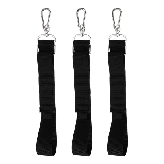 Uxcell 32 Inch Hook Hang Storage Straps, 3 Pcs Hook and Loop Extension Cord Hanger Holder Organizer with Snap Hooks for Power Cables Rope Hoses Hanging Garage Wall, Black