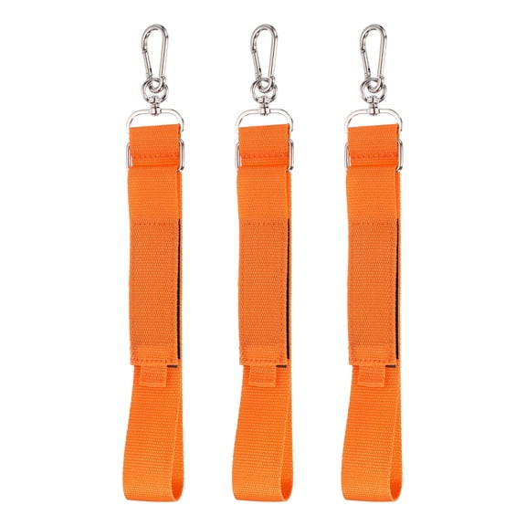 Uxcell 32 Inch Hook Hang Storage Straps, 3 Pcs Hook and Loop Extension Cord Hanger Holder Organizer with Snap Hooks for Power Cables Rope Hoses Hanging Garage Wall, Orange