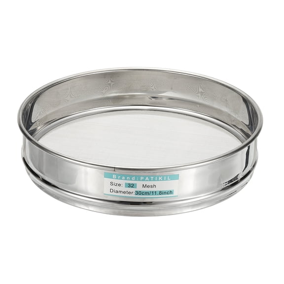 Uxcell 32 Mesh / 0.55mm Lab Sieve, 11.8" Diameter 304 Stainless Steel Wire Cloth Fine Mesh Sieve