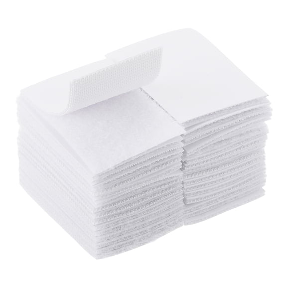 Uxcell 32 Pairs Adhesive Hook and Loop Strips Tape, 2.4x1.6inch Square Heavy Duty Sticky Back Fasteners for Office Home Wall Mounting Decor Carpet Fixing, White