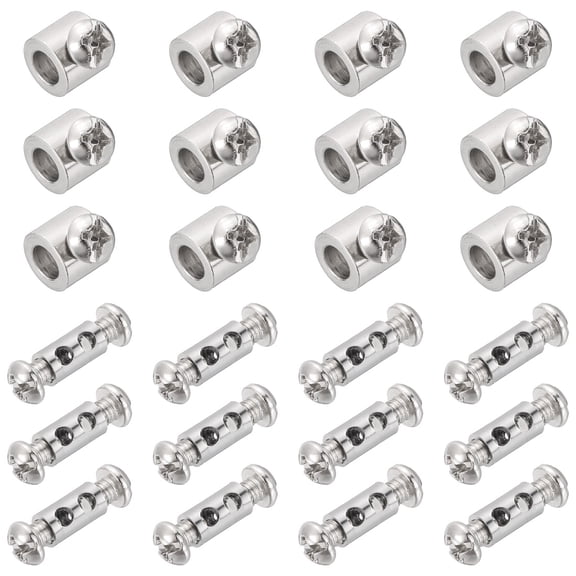 Uxcell 32 Pcs Wire Rope Cable Clamp, Iron/Copper Single + Double Hole Wire Rope Clips Adjustable Lock Crimping Loop Sleeve Stop for 5mmmm Dia Cable, Silver
