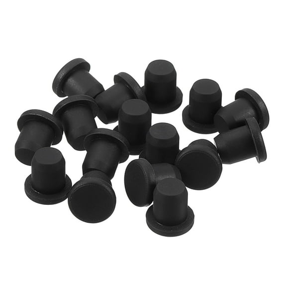 Uxcell 32 Pieces Black Rubber Stopper, 7.5mm Plug Holes for 7-7.3mm/0.28-0.29" Hole