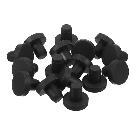 Uxcell 32 Pieces Black Rubber Stopper, 7mm Plug Holes for 6.5-6.8mm/0.26-0.27" Hole
