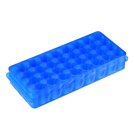 Uxcell 32-Well Double Panel 11mm/7.5mm Hole Dia Polypropylene Centrifuge Tube Rack Holder Blue Pack of 2