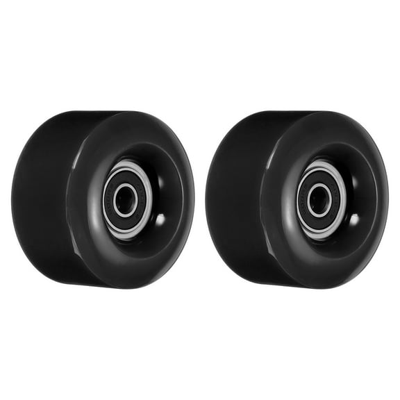 Uxcell 32 x 58mm Roller Skate Wheels with Bearings 82A Quad Skate Replacement, Black 2 Pack