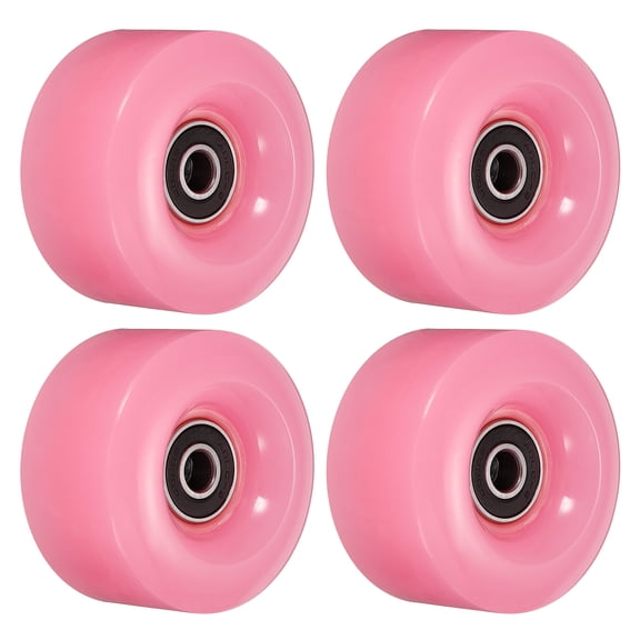 Uxcell 32 x 58mm Roller Skate Wheels with Bearings 82A Quad Skate Replacement, Pink 4 Pack