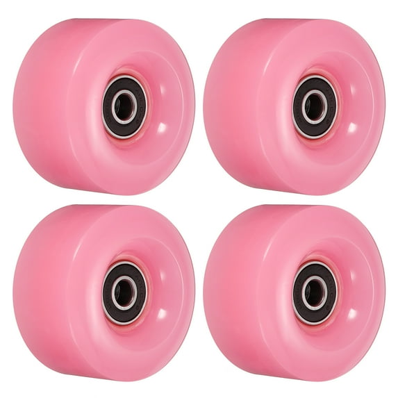 Uxcell 32 x 58mm Roller Skate Wheels with Bearings 82A Quad Skate Replacement, Pink 4 Pack
