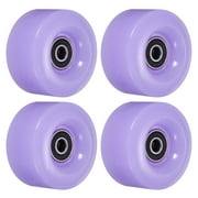 Uxcell 32 x 58mm Roller Skate Wheels with Bearings 82A Quad Skate Replacement, Purple 4 Pack