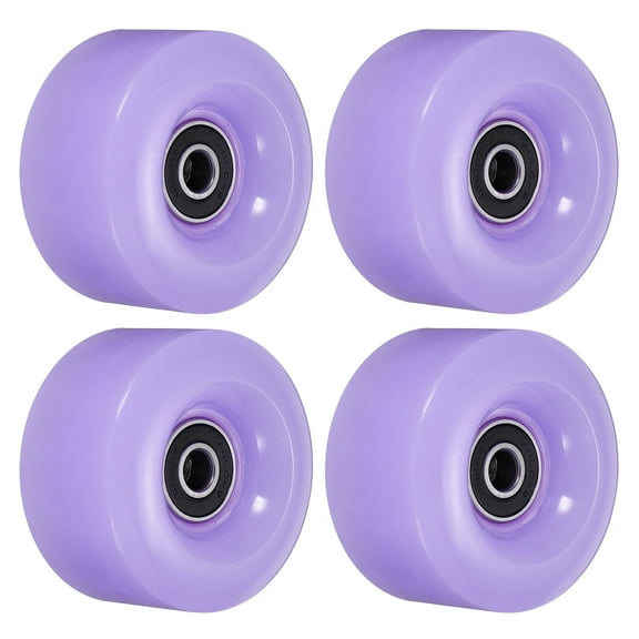 Uxcell 32 x 58mm Roller Skate Wheels with Bearings 82A Quad Skate Replacement, Purple 4 Pack