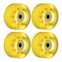 Uxcell 32 x 58mm Roller Skate Wheels with Bearings 82A Quad Skate Replacement, Shine Yellow 4 Pack