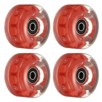 Uxcell 32 x 58mm Roller Skate Wheels with Bearings Light Up Wheel Quad Skate Replacement, Red Light 4 Pack