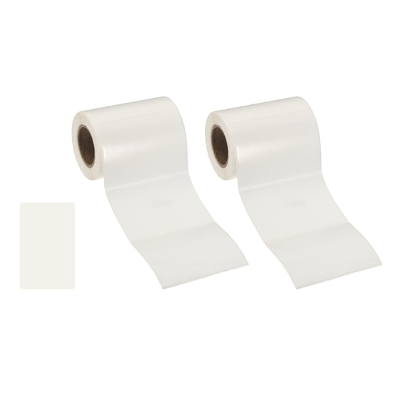 Uxcell 320 Pcs Thermal Labels, 2.4x1.6" Square Thermal Printer Labels Stickers Self Adhesive Tags Paper 2 Rolls Small Waterproof for Printer Small Business Name Tag Barcode, White