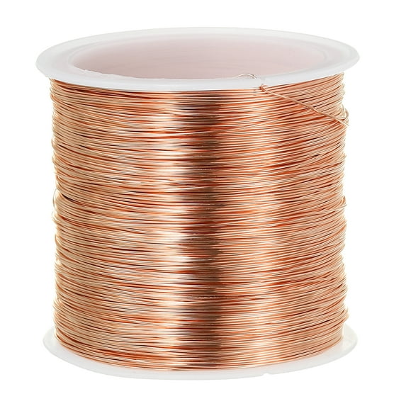 Uxcell Solid Bare Copper Wire Pure Copper Wire Soft Beading Wire Metal Plant Stem Ties Copper Tone 28 Gauge 1Pcs