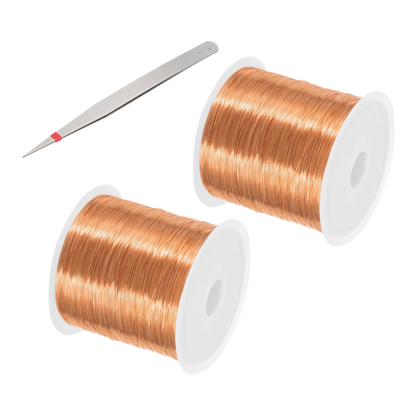 Uxcell 328 Feet / 100 m Jewelry Craft Wire, 2 Pcs Copper Beading Wires with Plier for Jewelry Making Supplies, Red Copper