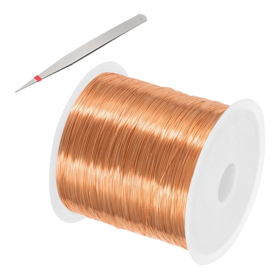Uxcell 328 Feet / 100 m Jewelry Craft Wire, Copper Beading Wire with Plier for Jewelry Making Supplies, Red Copper